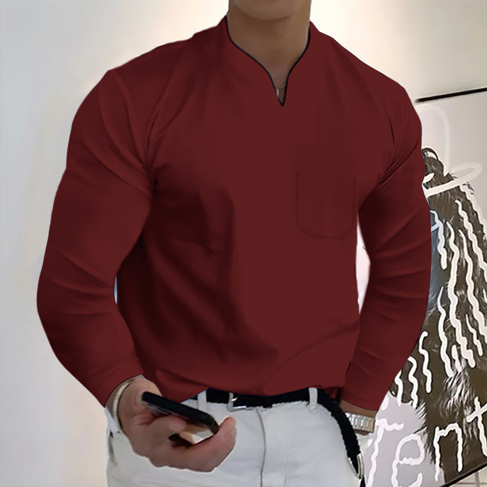 💥-Automn Promotion-49% OFF-💥 T-shirt en coton à manches longues à manches longues avec poche-5