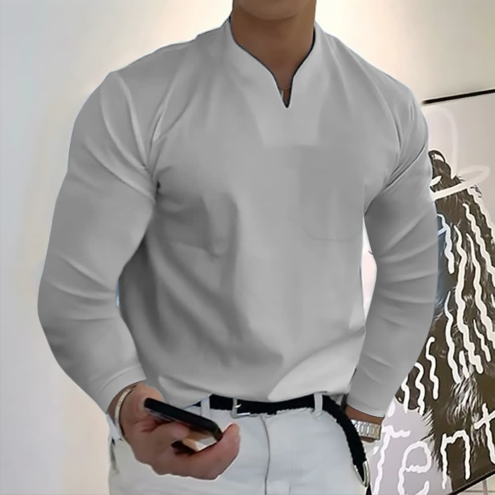 💥-Automn Promotion-49% OFF-💥 T-shirt en coton à manches longues à manches longues avec poche-8