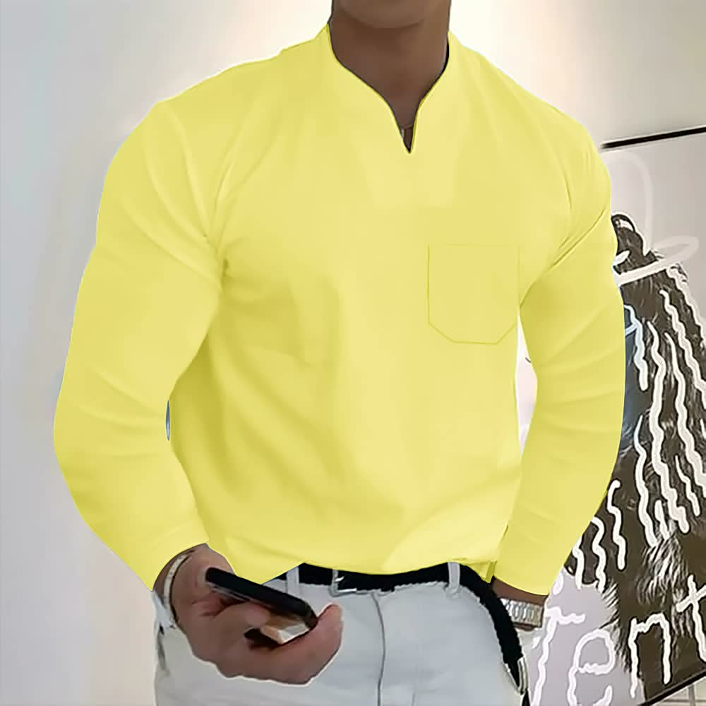 💥-Automn Promotion-49% OFF-💥 T-shirt en coton à manches longues à manches longues avec poche-11